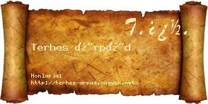 Terhes Árpád névjegykártya